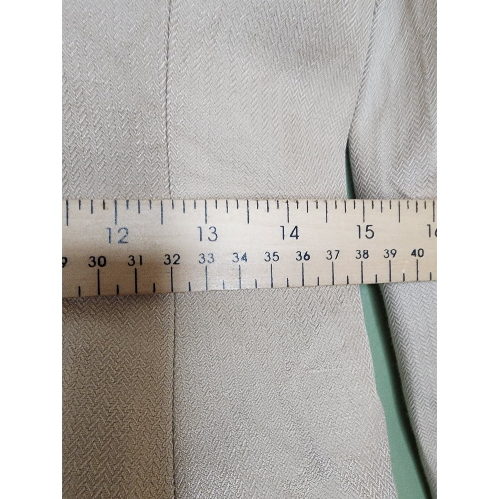 Mango MNG Suit Jacket Blazer 4 Beige Black Linen Blend Herringbone Work Career - Picture 9 of 11